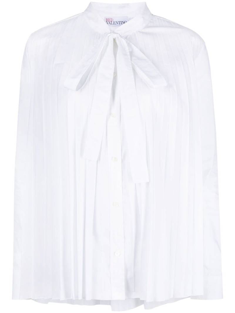 RED Valentino pleated long-sleeved blouse - White von RED Valentino