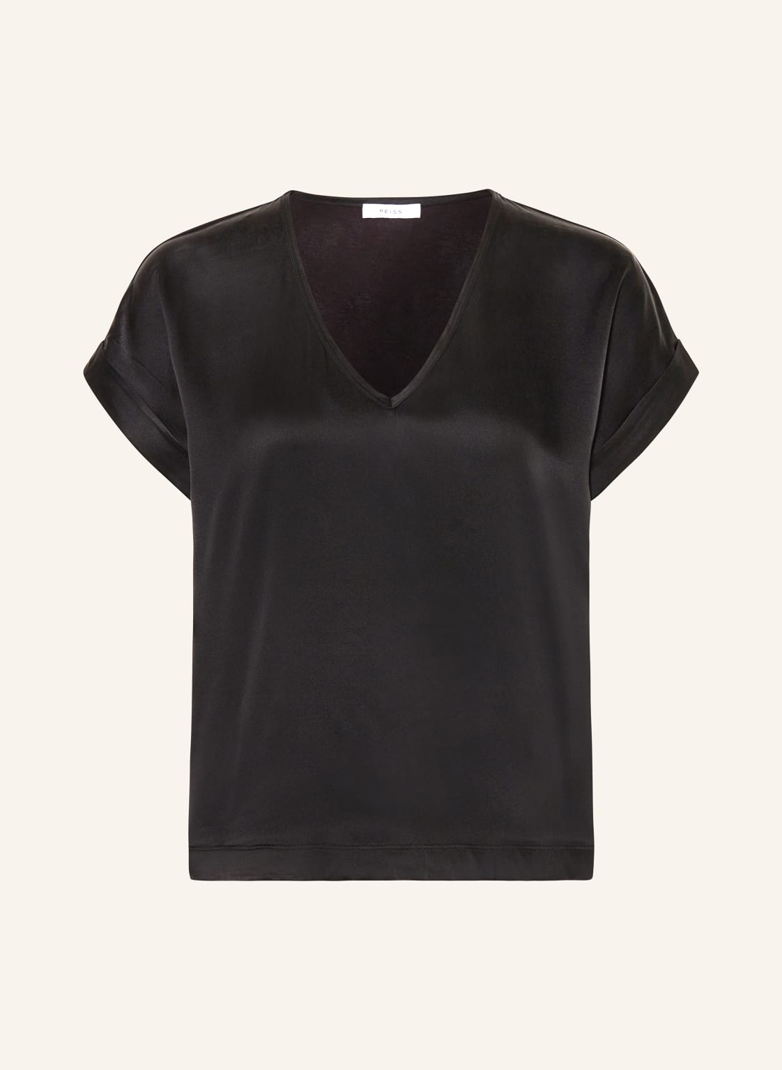 Reiss Blusenshirt Im Materialmix Mit Seide schwarz von REISS