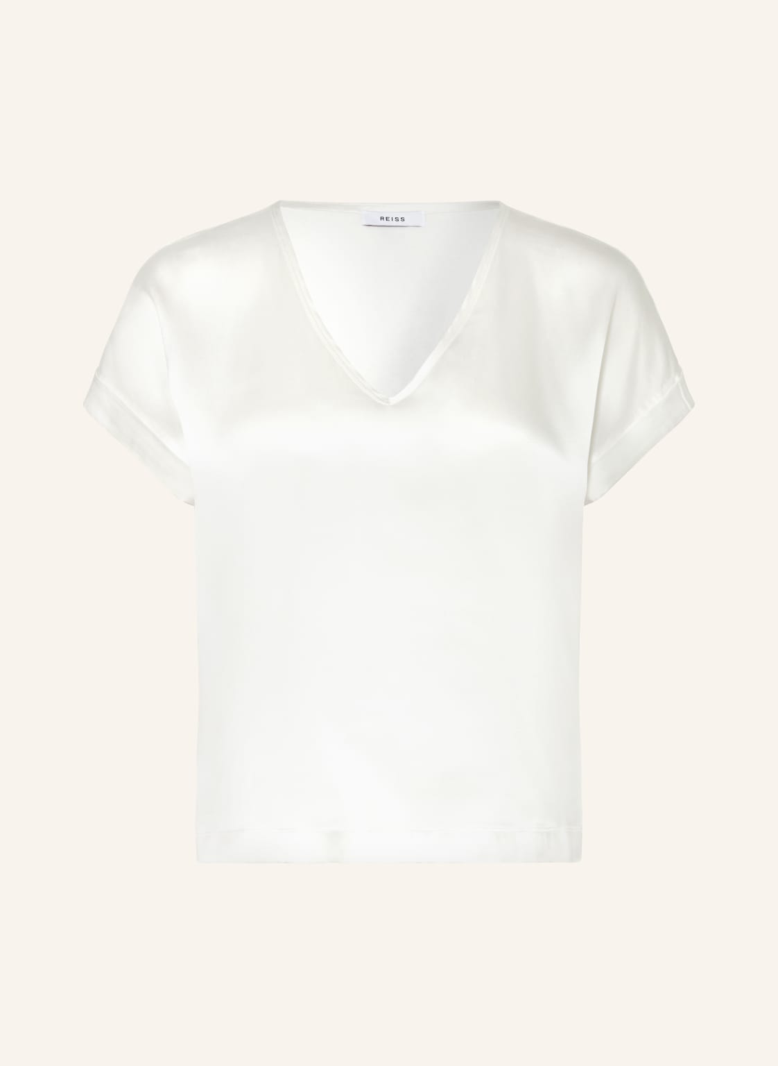 Reiss Blusenshirt Im Materialmix Mit Seide weiss von REISS