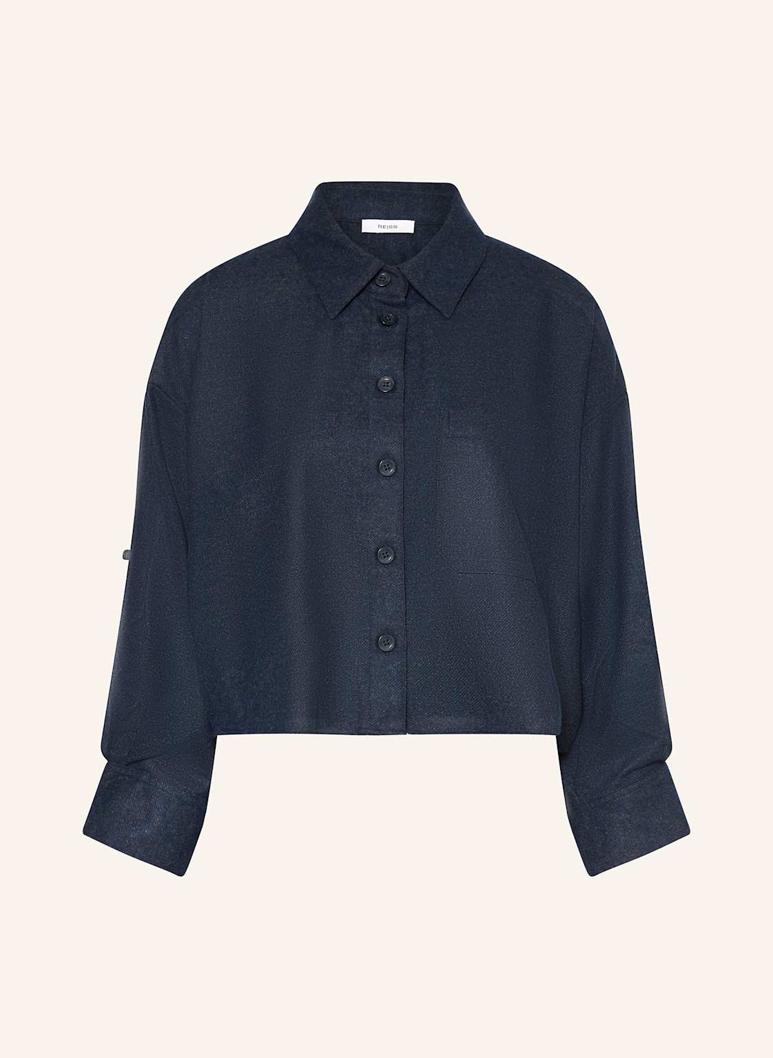 Reiss Cropped-Hemdbluse Mit 3/4-Arm blau Reiss Cropped-Hemdbluse Mit 3/4-Arm blau von REISS
