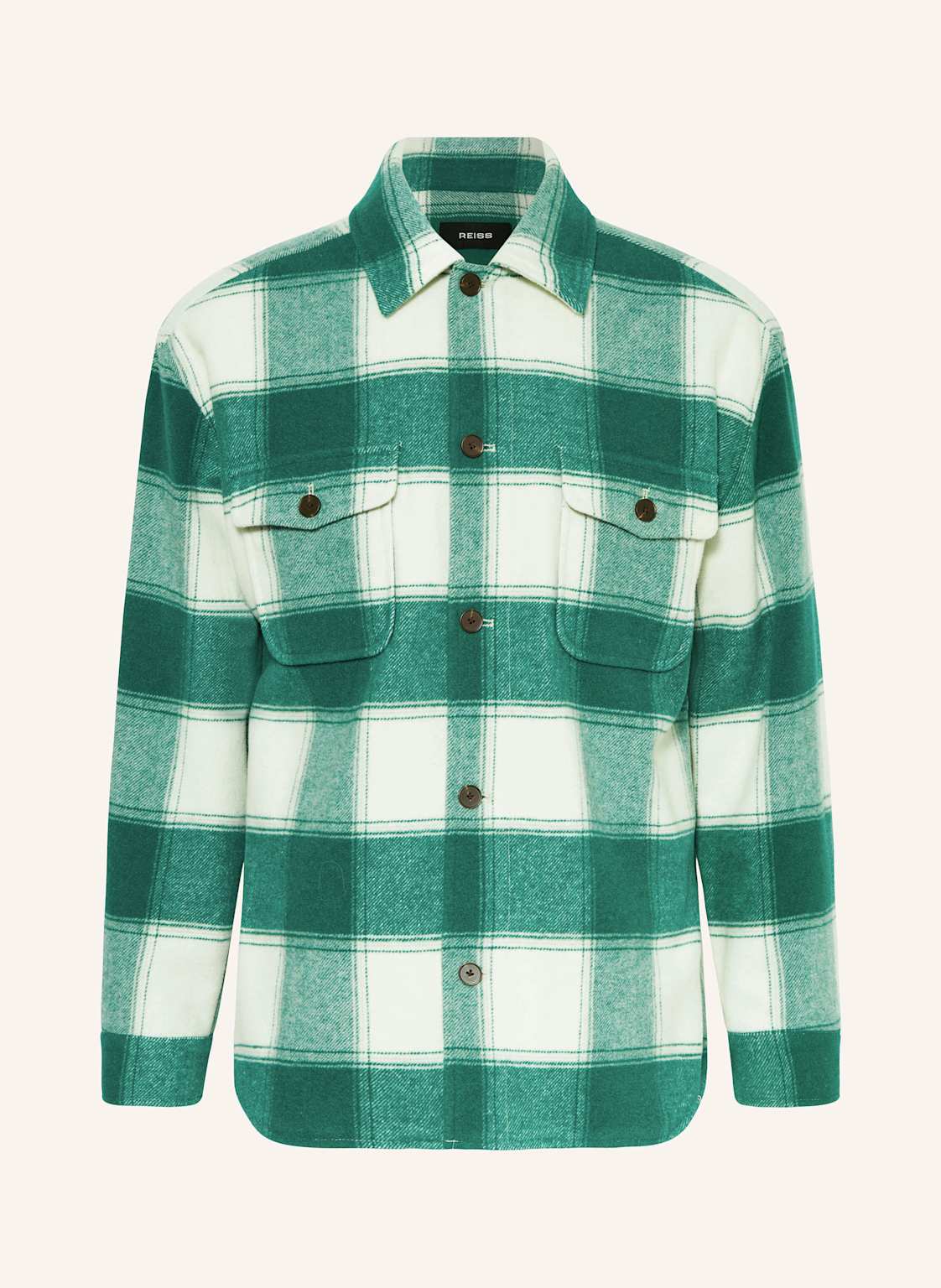 Reiss Flanell-Overshirt Mcfadden gruen von REISS