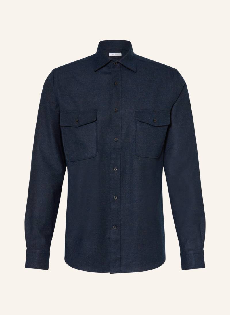 Reiss Flanellhemd Chaser Slim Fit blau von REISS