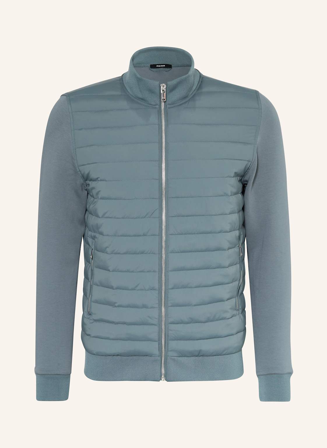 Reiss Strickjacke Im Materialmix blau Reiss Strickjacke Im Materialmix blau von REISS
