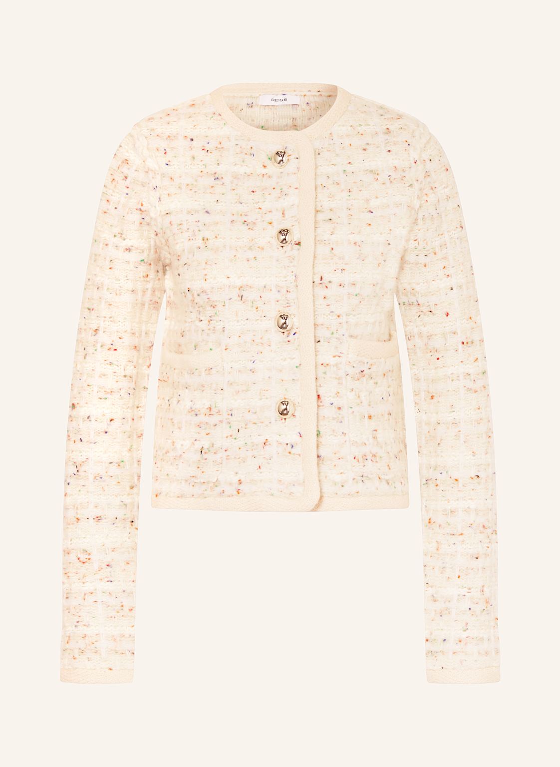 Reiss Kastenjacke Cardi Aus Tweed beige von REISS