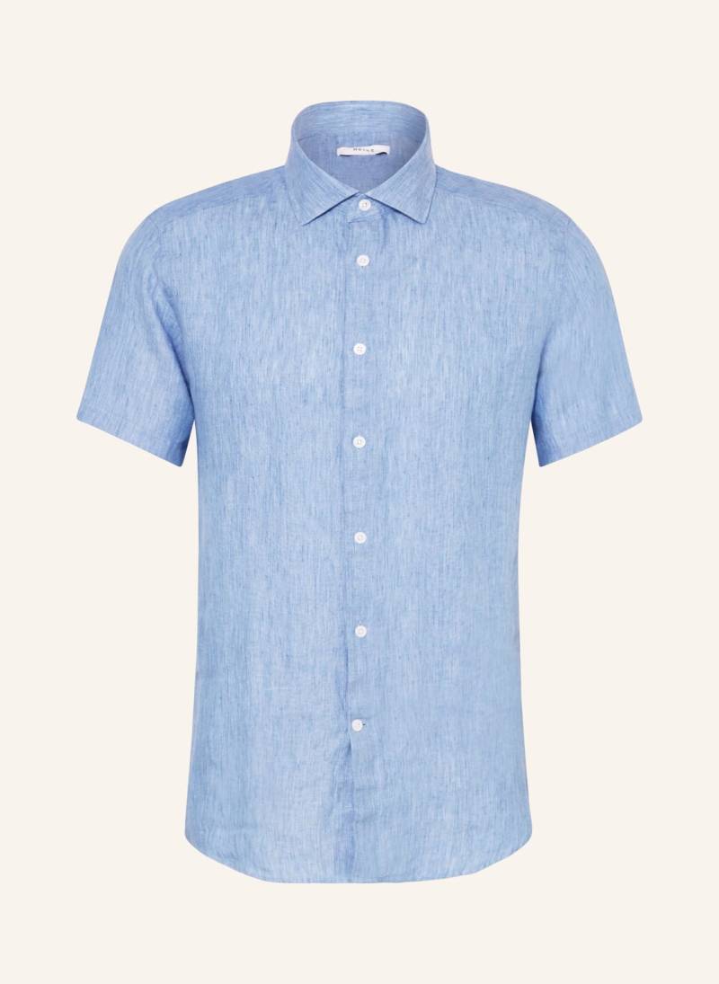 Reiss Kurzarm-Hemd Holiday Slim Fit Aus Leinen blau von REISS