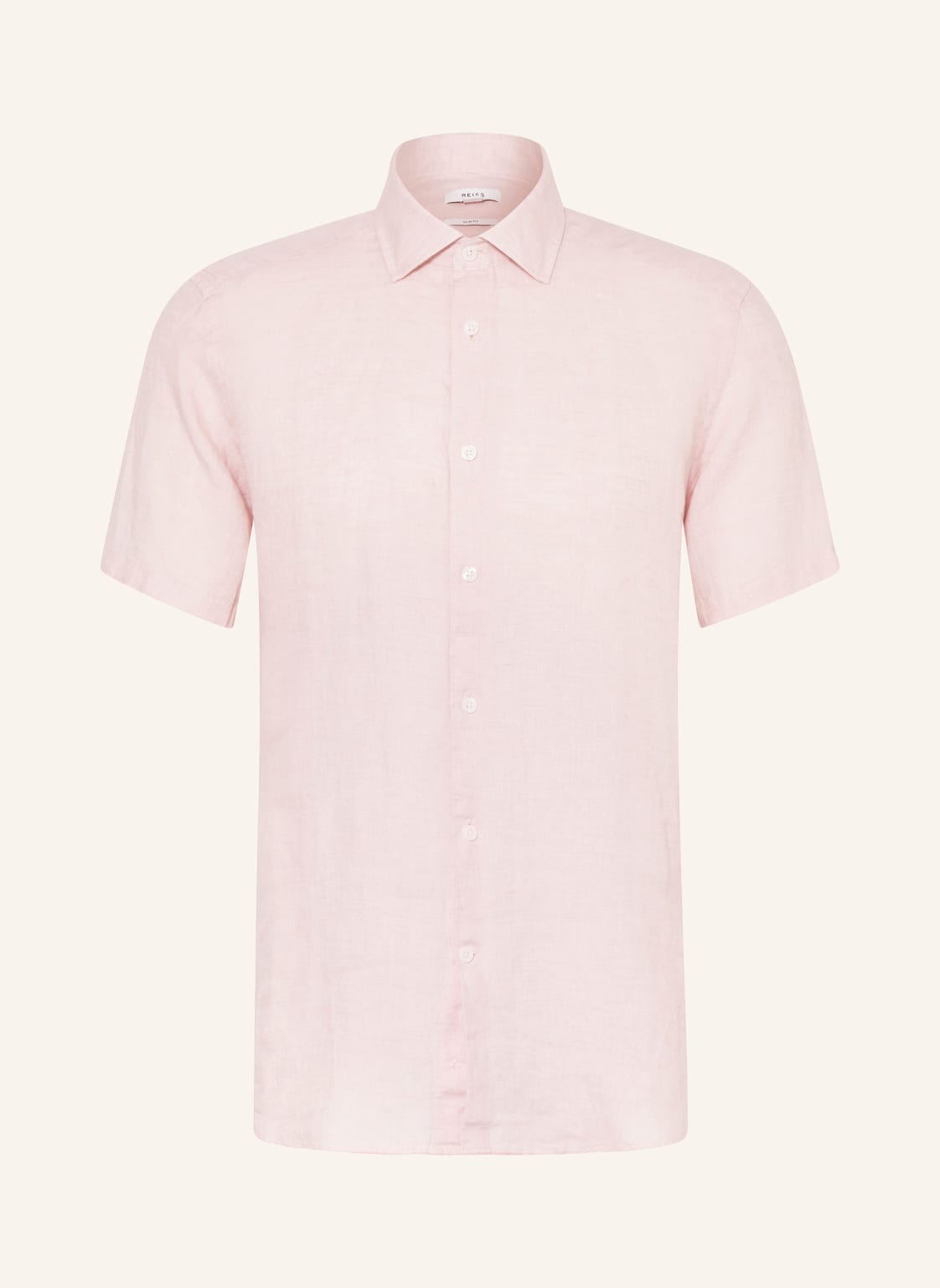 Reiss Kurzarmhemd Holiday Slim Fit Aus Leinen pink von REISS