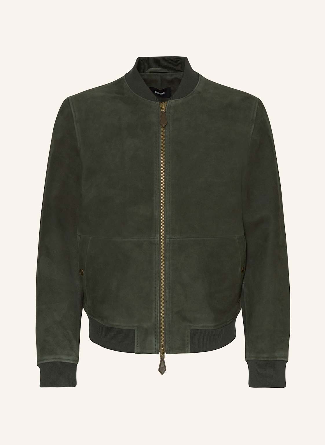 Reiss Lederblouson Brick gruen von REISS