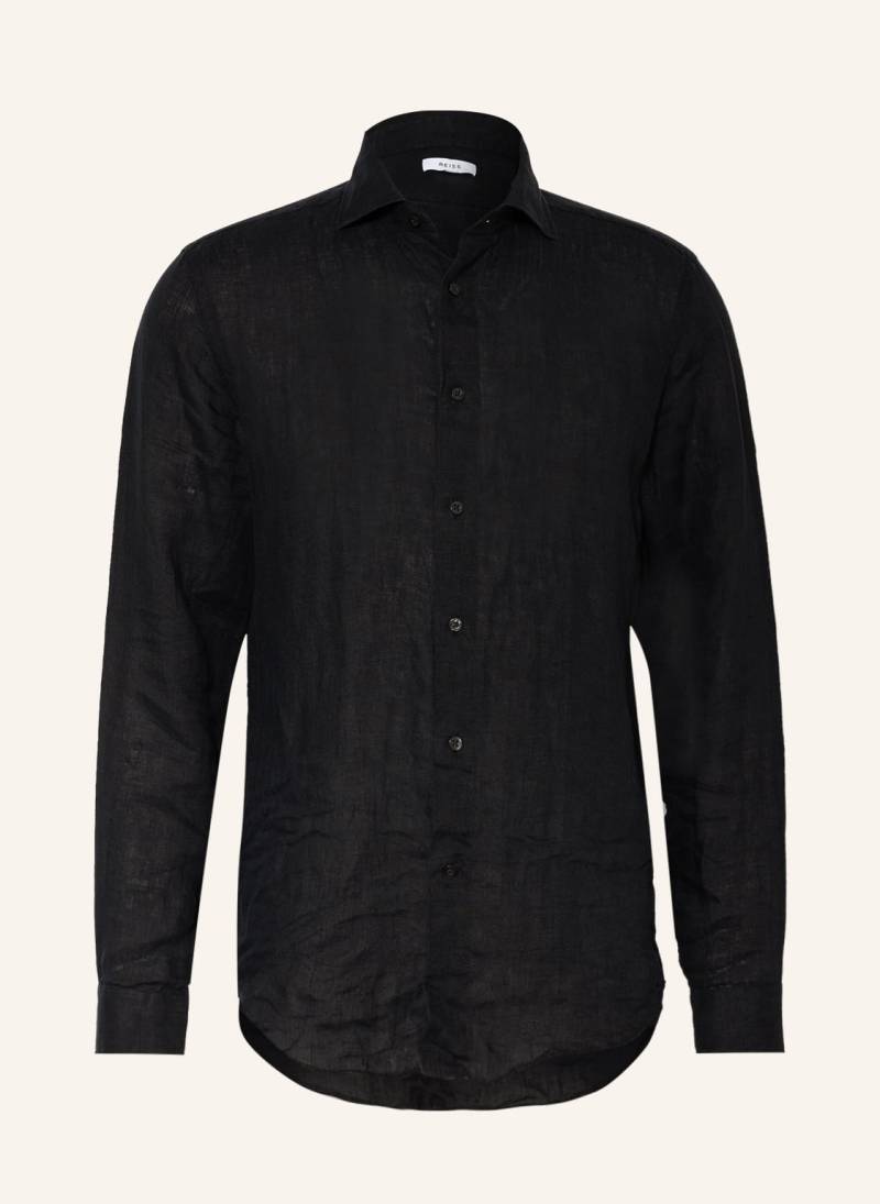 Reiss Leinenhemd Ruban Regular Fit schwarz von REISS