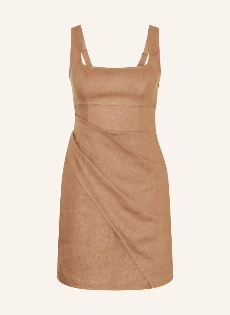 Reiss Leinenkleid Piper braun von REISS