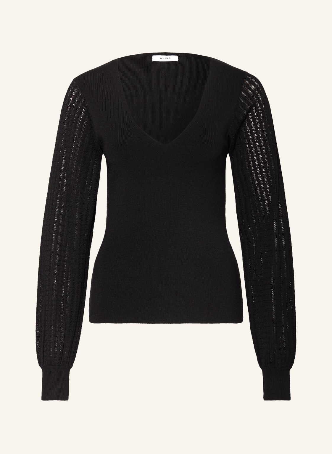 Reiss Longsleeve Lexi Mit Lochstickereien schwarz von REISS