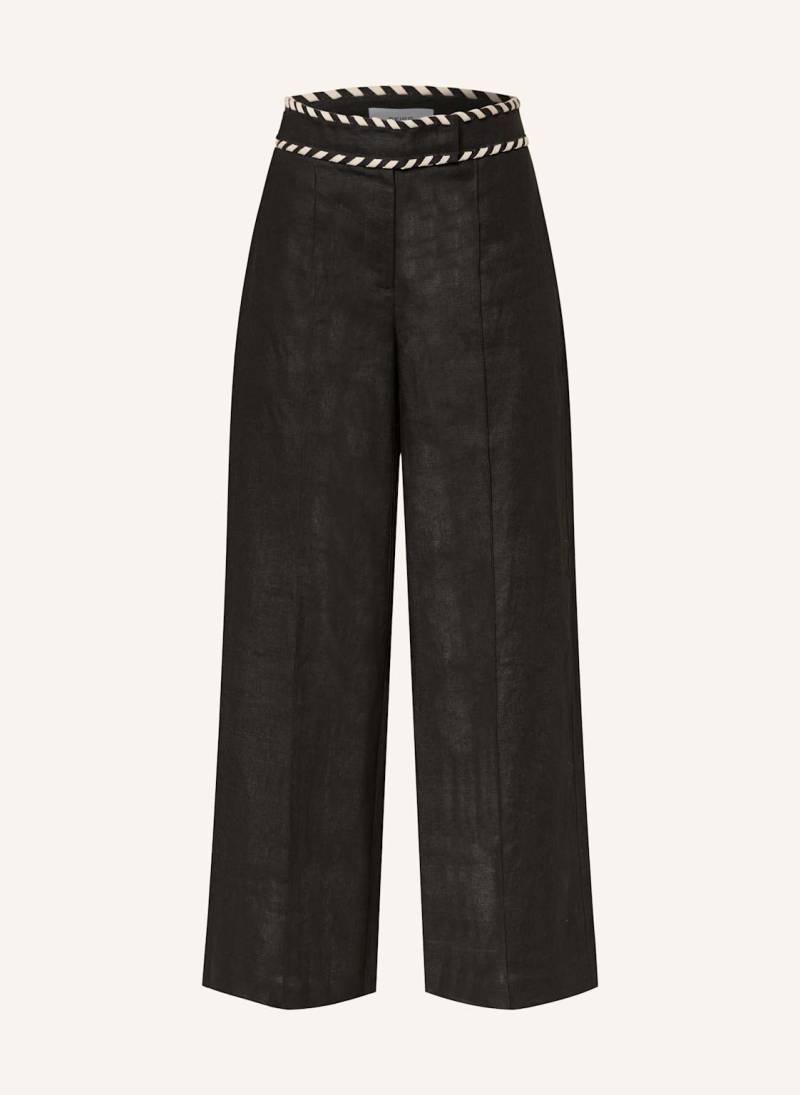 Reiss Marlenehose Fawn Aus Leinen schwarz von REISS