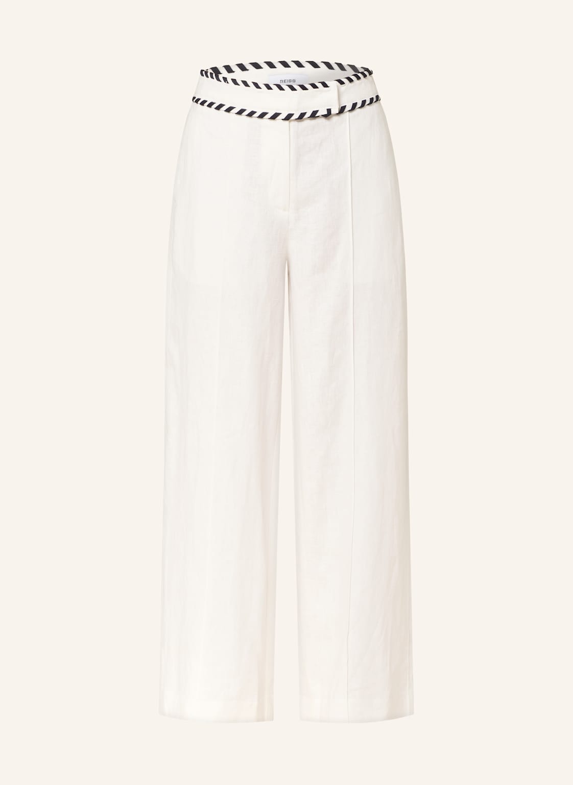 Reiss Marlenehose Fawn Aus Leinen weiss Reiss Marlenehose Fawn Aus Leinen weiss von REISS