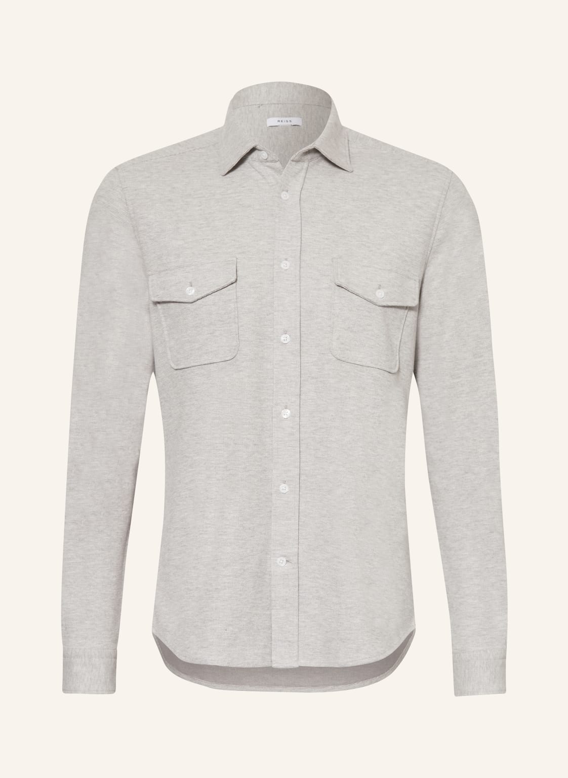 Reiss Piqué-Overshirt Ragan grau von REISS