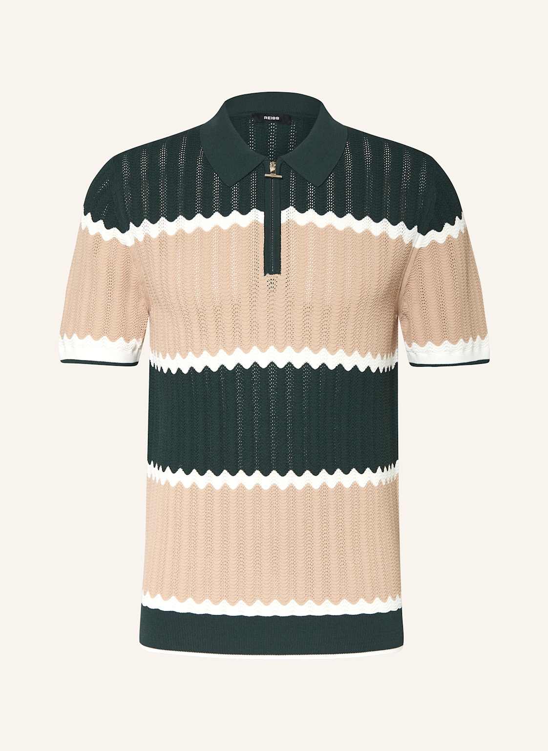 Reiss Strick-Poloshirt Alton gruen von REISS