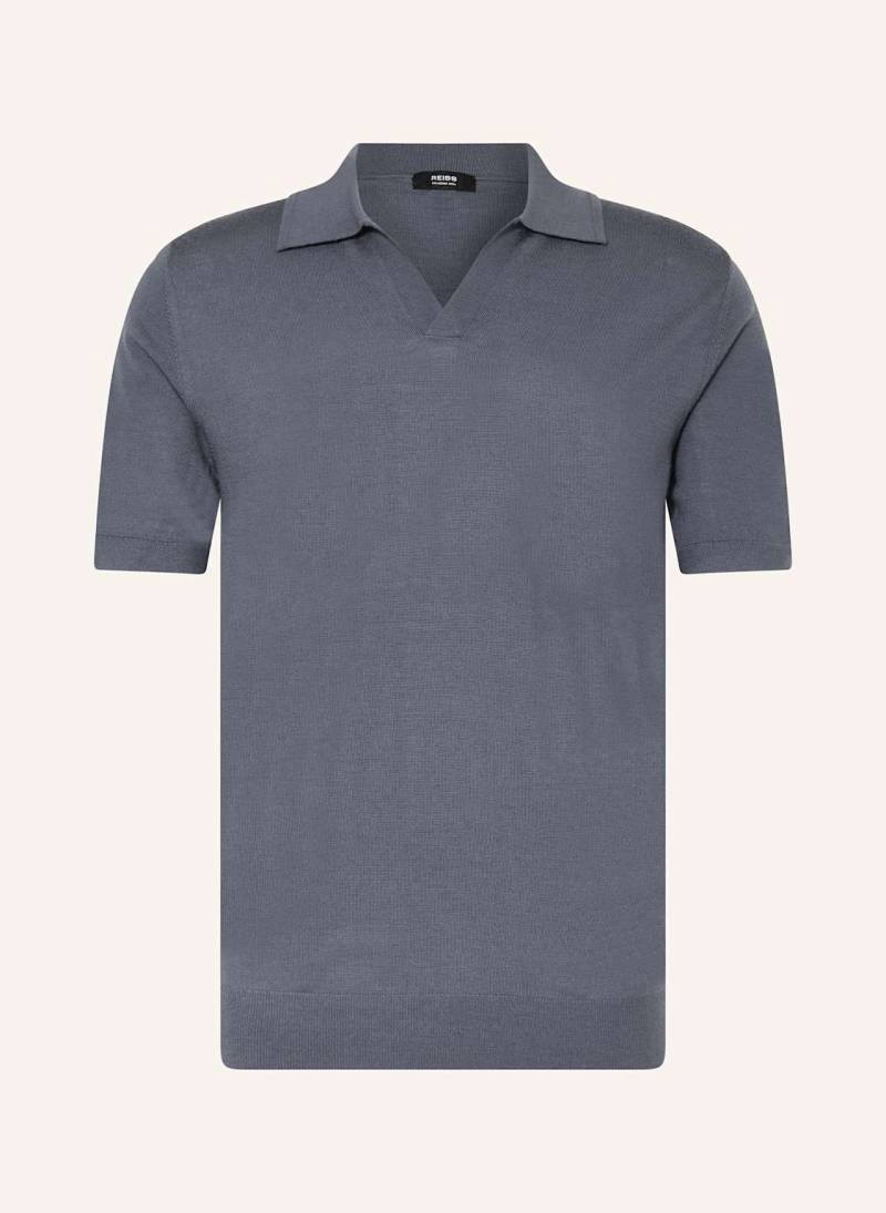 Reiss Strick-Poloshirt Aus Merinowolle blau von REISS