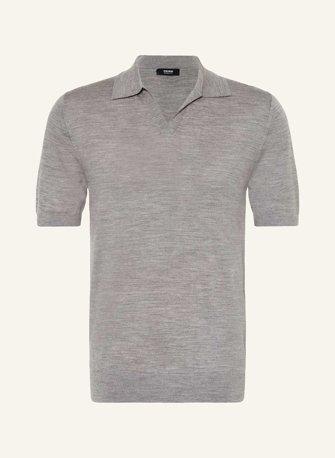 Reiss Strick-Poloshirt Aus Merinowolle grau Reiss Strick-Poloshirt Aus Merinowolle grau von REISS