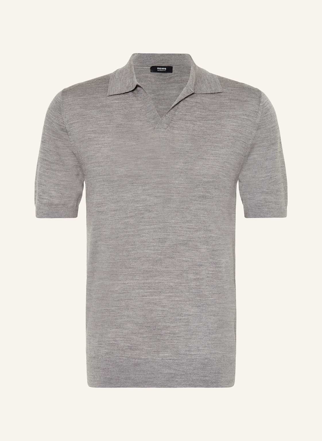 Reiss Strick-Poloshirt Aus Merinowolle grau von REISS