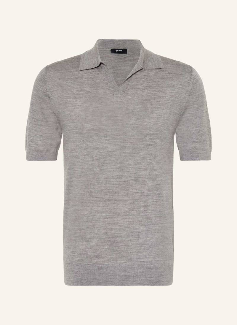 Reiss Strick-Poloshirt Aus Merinowolle grau von REISS