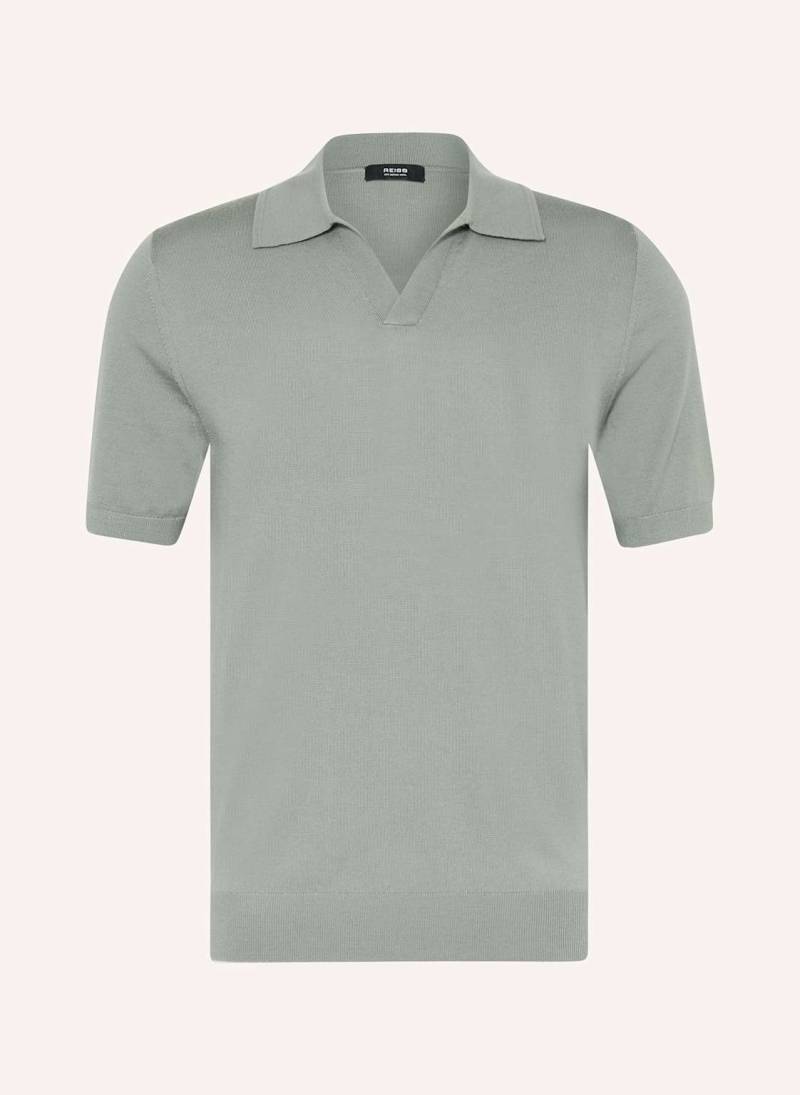 Reiss Strick-Poloshirt Aus Merinowolle gruen von REISS