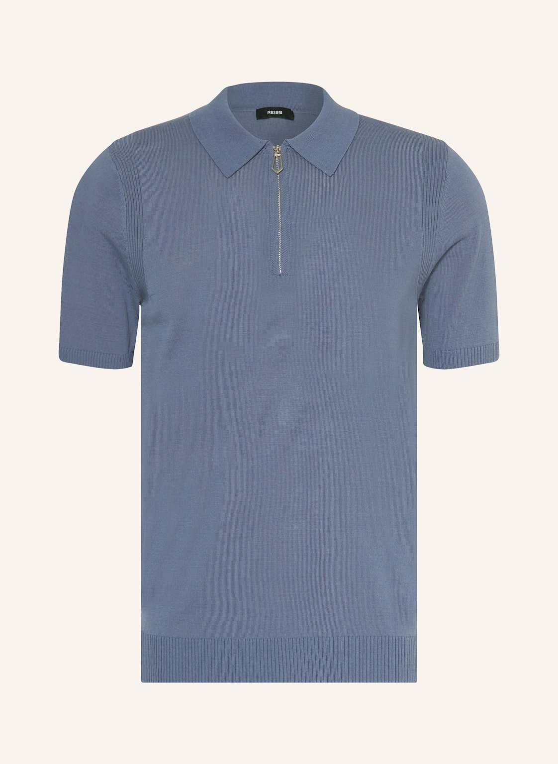 Reiss Strick-Poloshirt Berkley blau von REISS