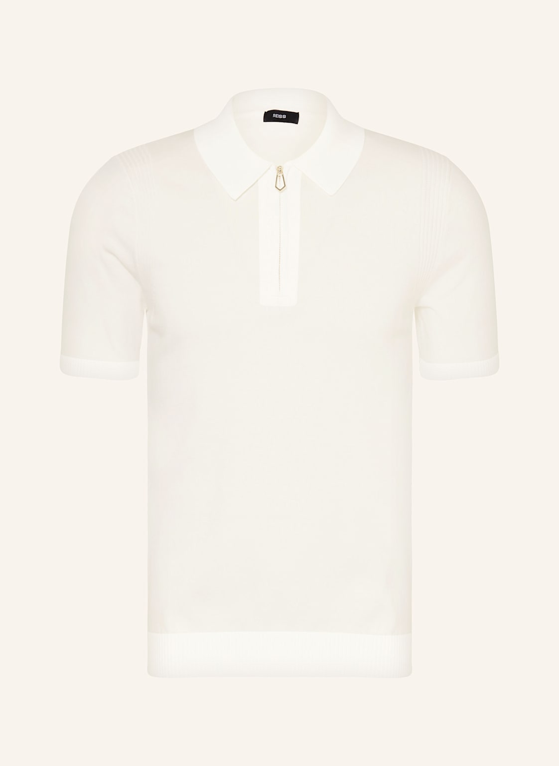 Reiss Strick-Poloshirt Berkley weiss von REISS