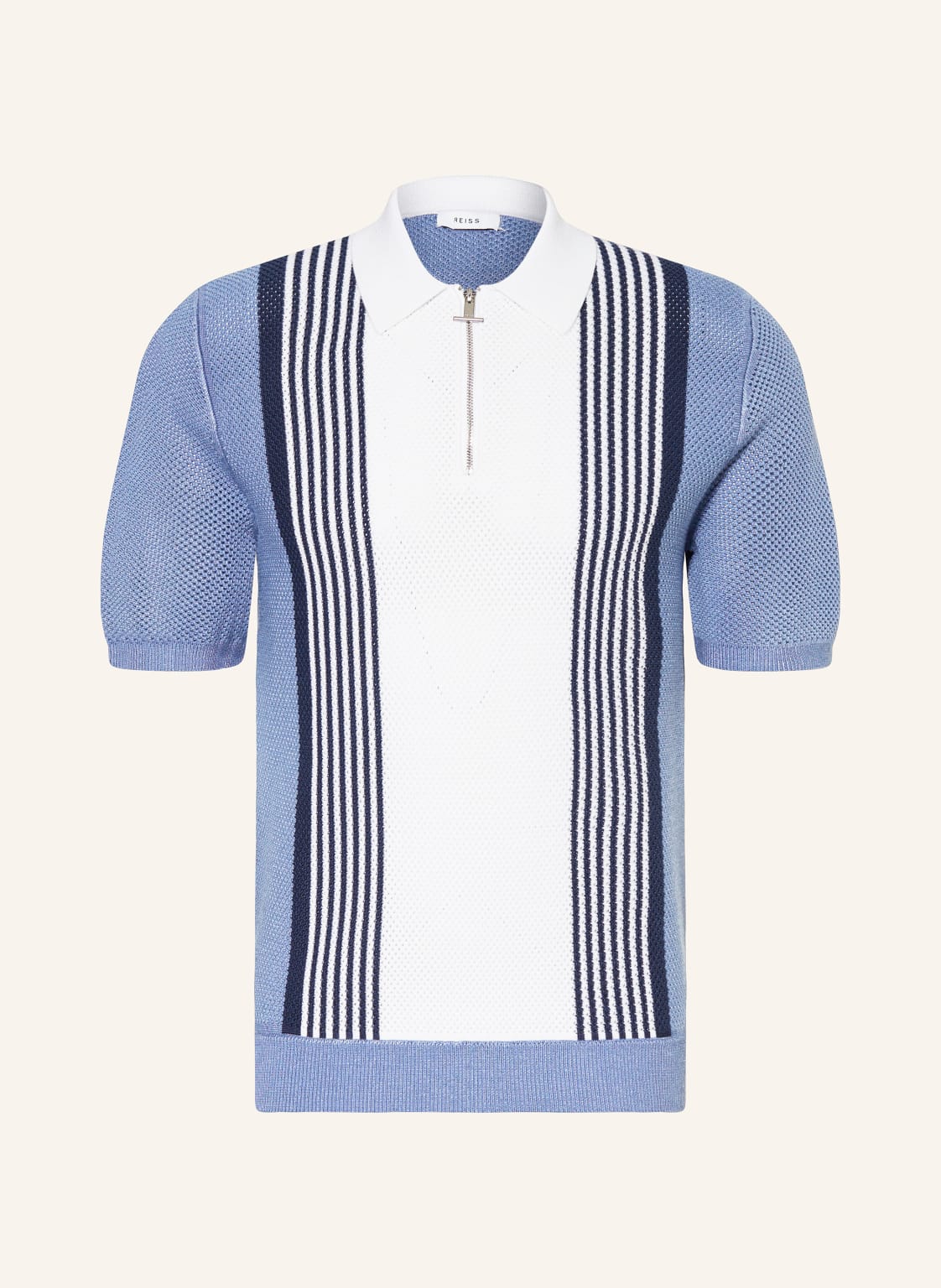 Reiss Strick-Poloshirt Berlin blau von REISS