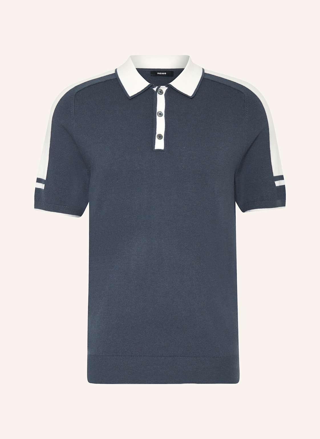 Reiss Strick-Poloshirt Brunswick blau von REISS