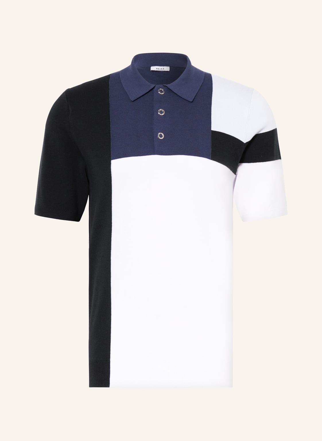 Reiss Strick-Poloshirt Charge blau von REISS