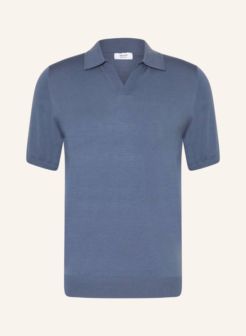 Reiss Strick-Poloshirt Duchie blau von REISS