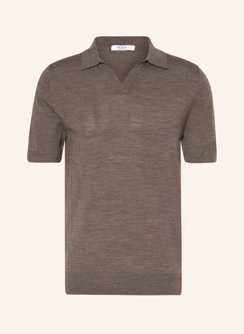 Reiss Strick-Poloshirt Duchie braun von REISS