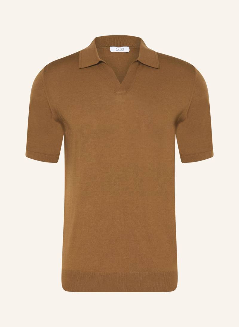 Reiss Strick-Poloshirt Duchie braun von REISS