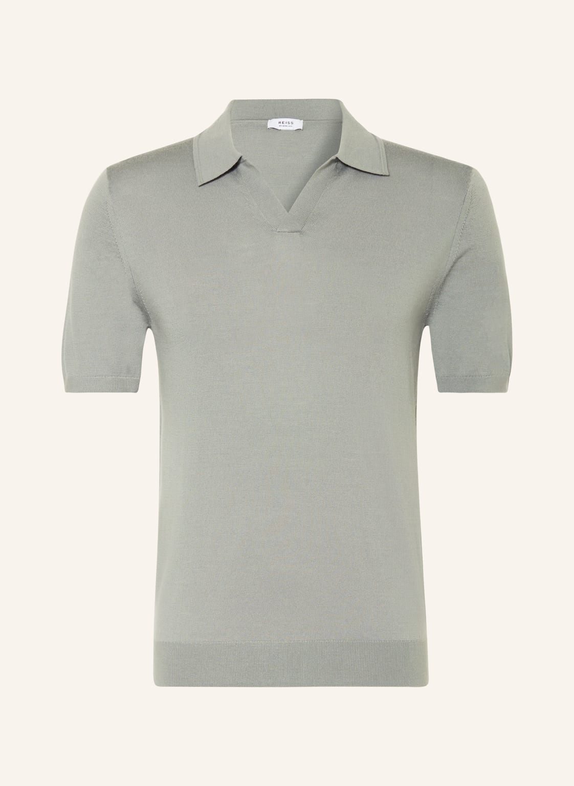 Reiss Strick-Poloshirt Duchie gruen von REISS