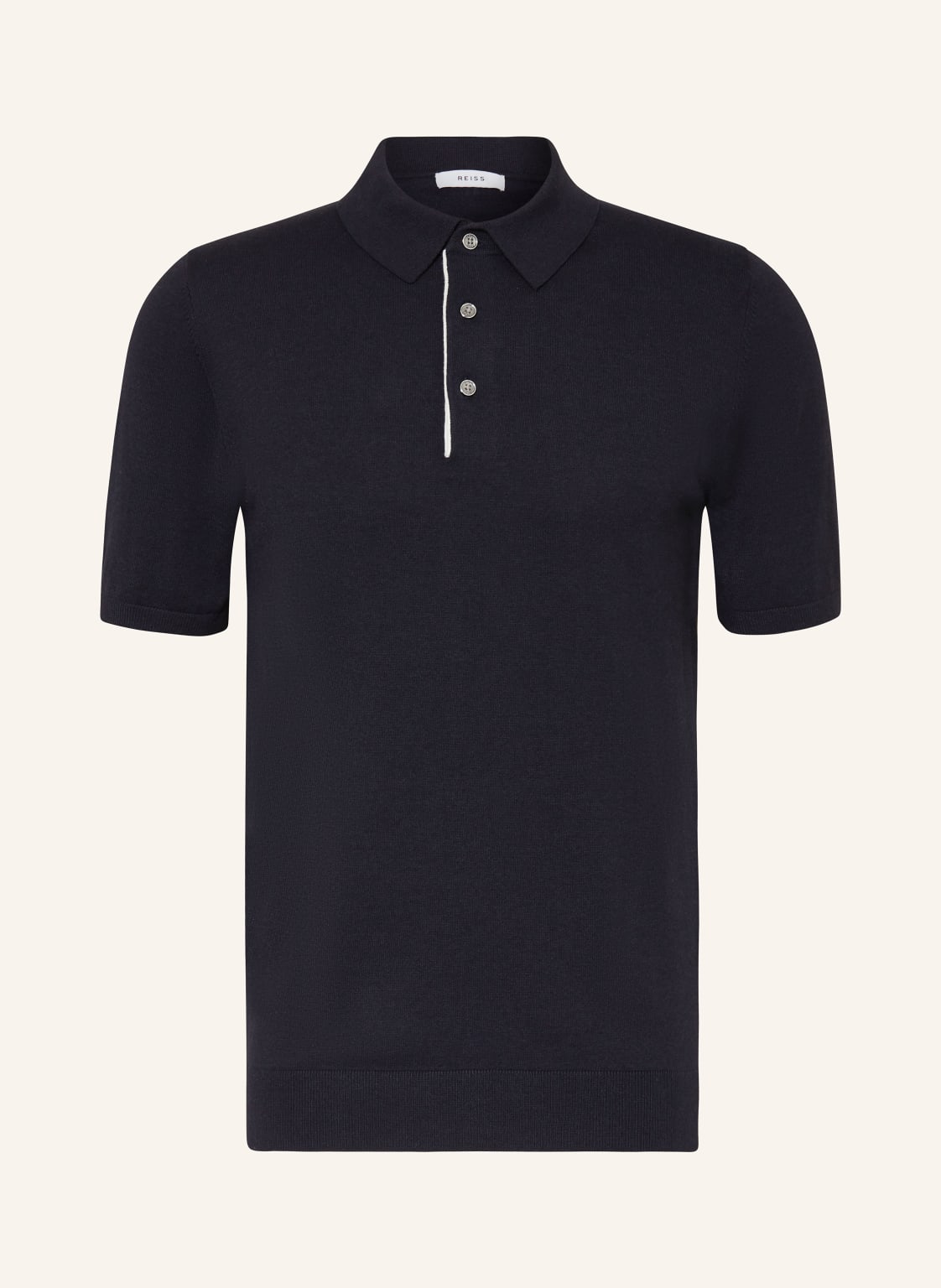 Reiss Strick-Poloshirt Finch blau von REISS