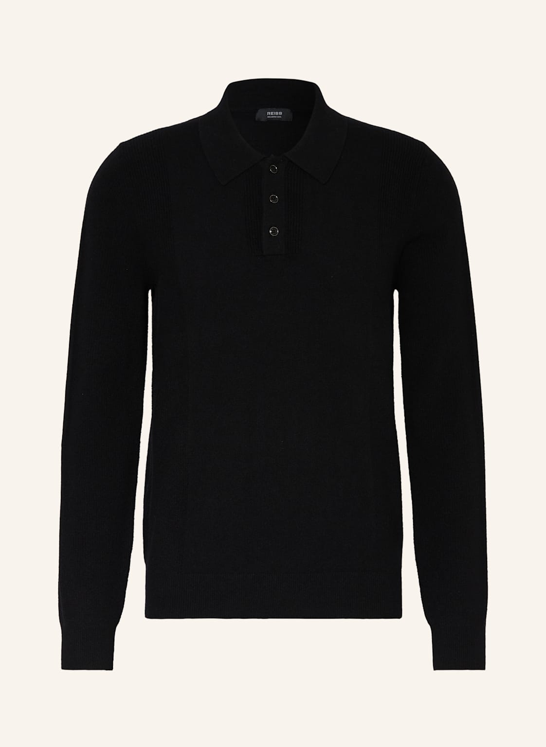 Reiss Strick-Poloshirt Kingsley schwarz von REISS