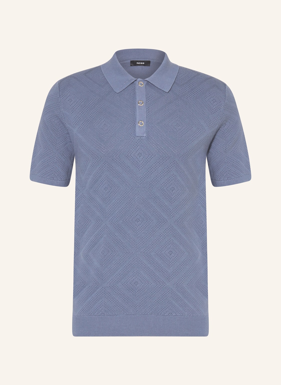 Reiss Strick-Poloshirt Lupton blau von REISS