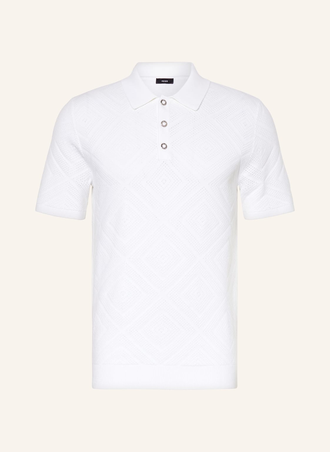 Reiss Strick-Poloshirt Lupton weiss von REISS