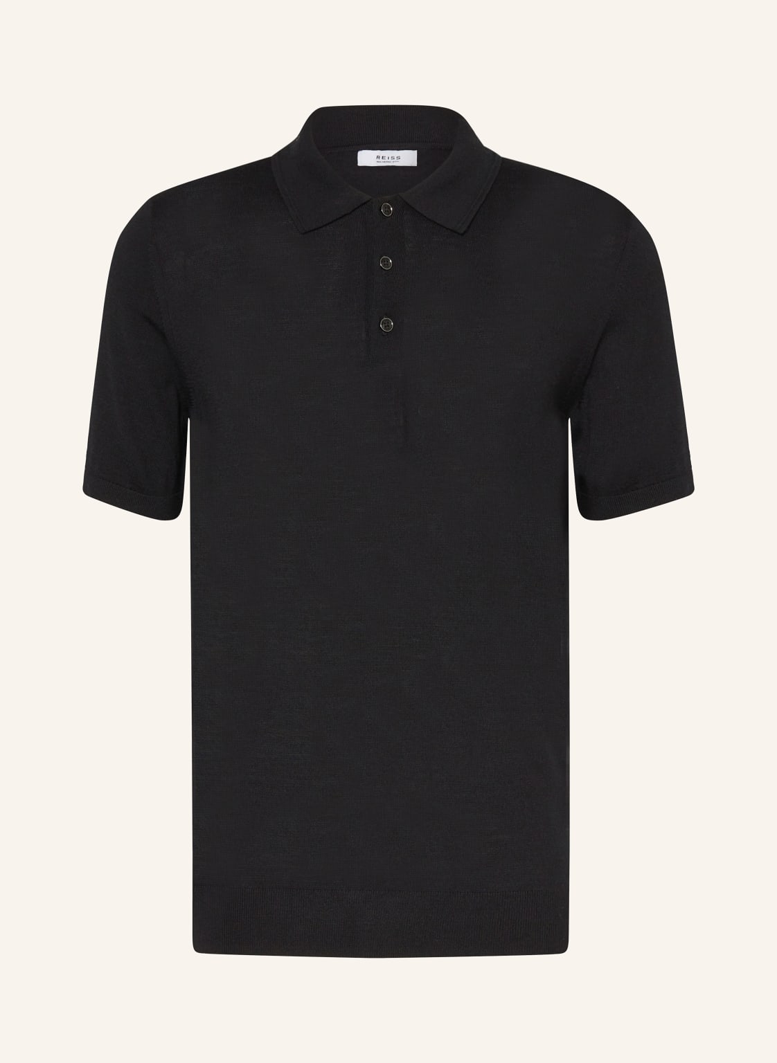 Reiss Strick-Poloshirt Manor schwarz von REISS