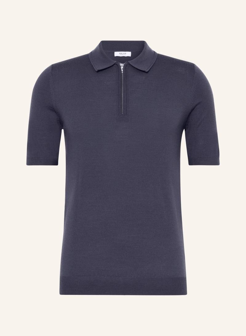 Reiss Strick-Poloshirt Maxwell Aus Merinowolle blau von REISS