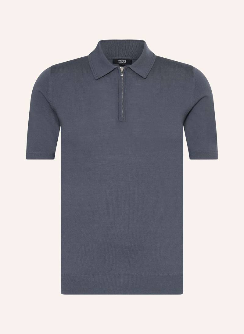 Reiss Strick-Poloshirt Maxwell Aus Merinowolle blau von REISS