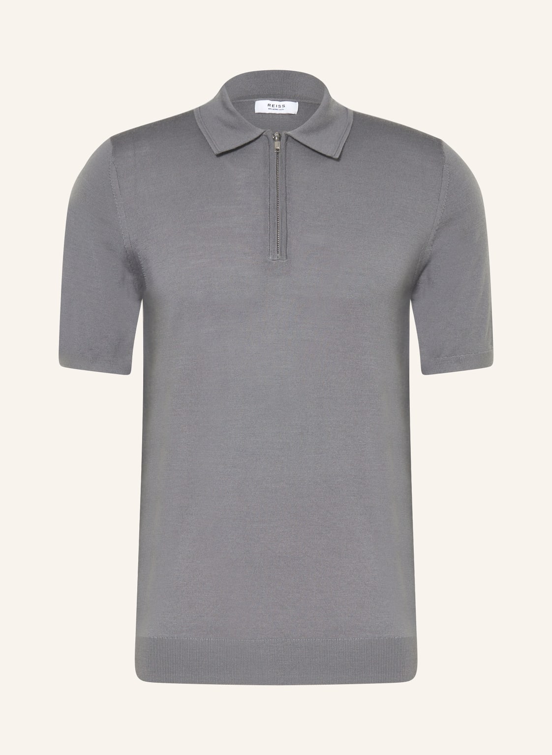 Reiss Strick-Poloshirt Maxwell grau von REISS