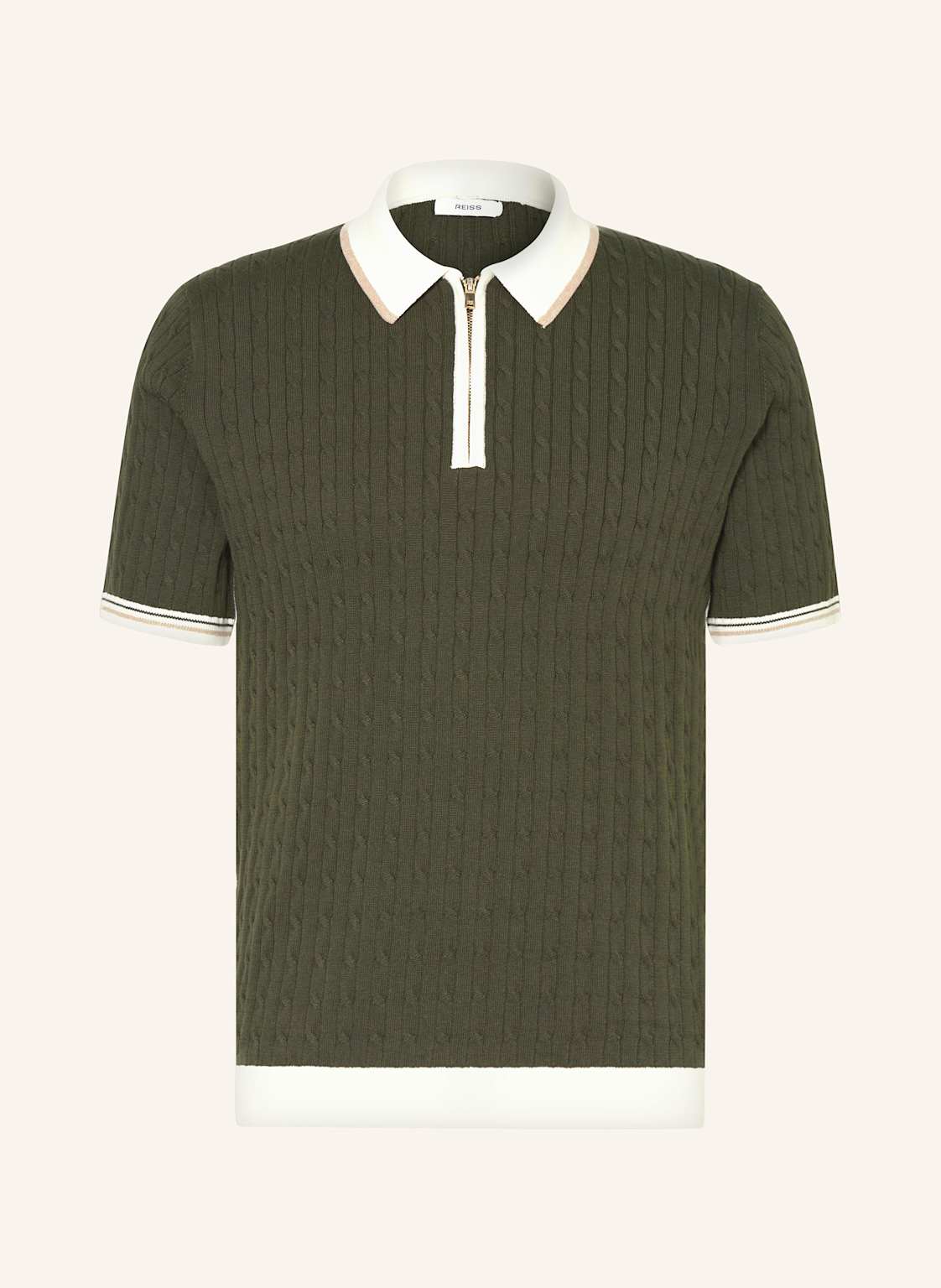 Reiss Strick-Poloshirt Pulse gruen von REISS