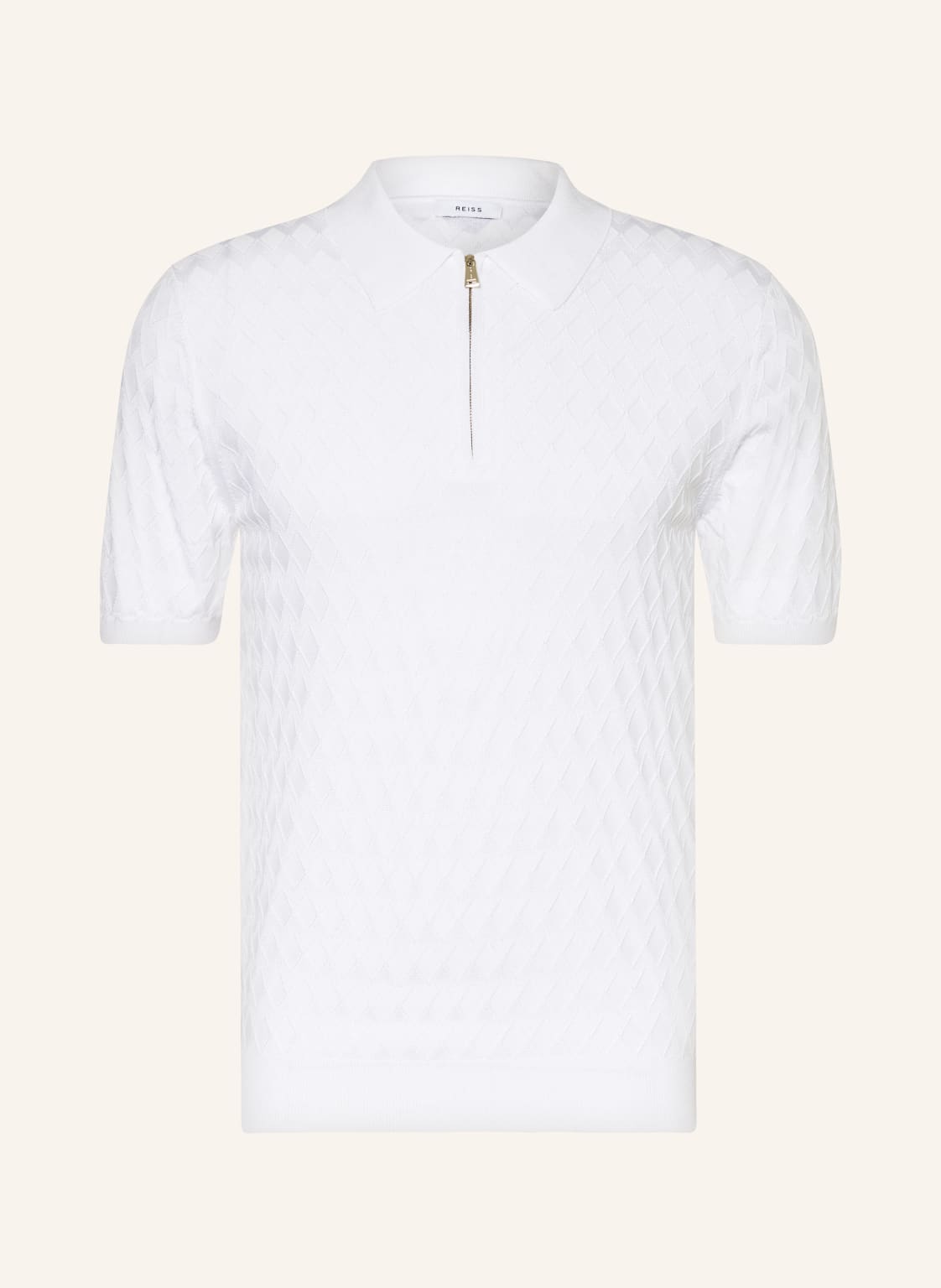 Reiss Strick-Poloshirt Rizzo weiss von REISS