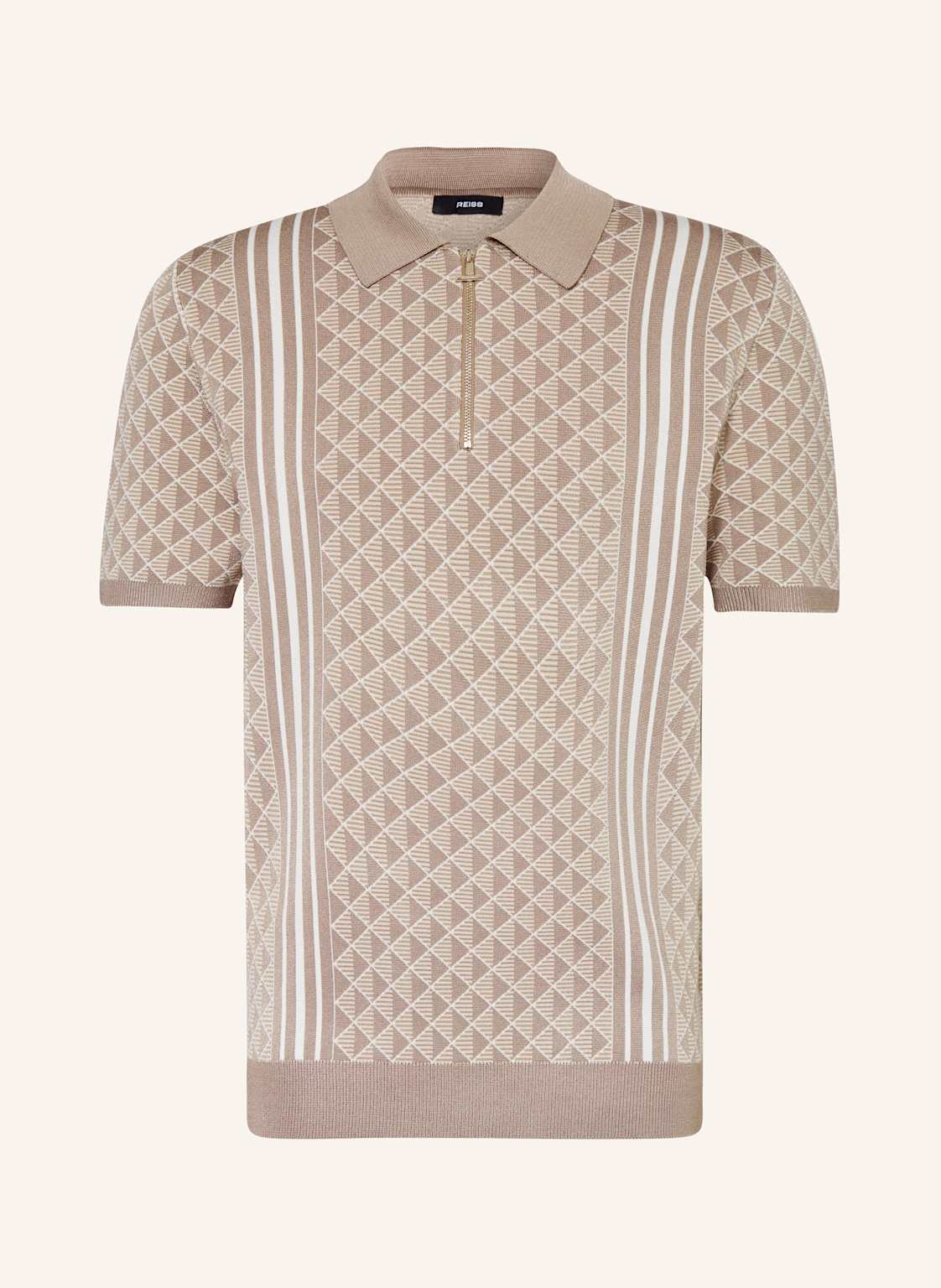 Reiss Strick-Poloshirt Sanderson beige von REISS