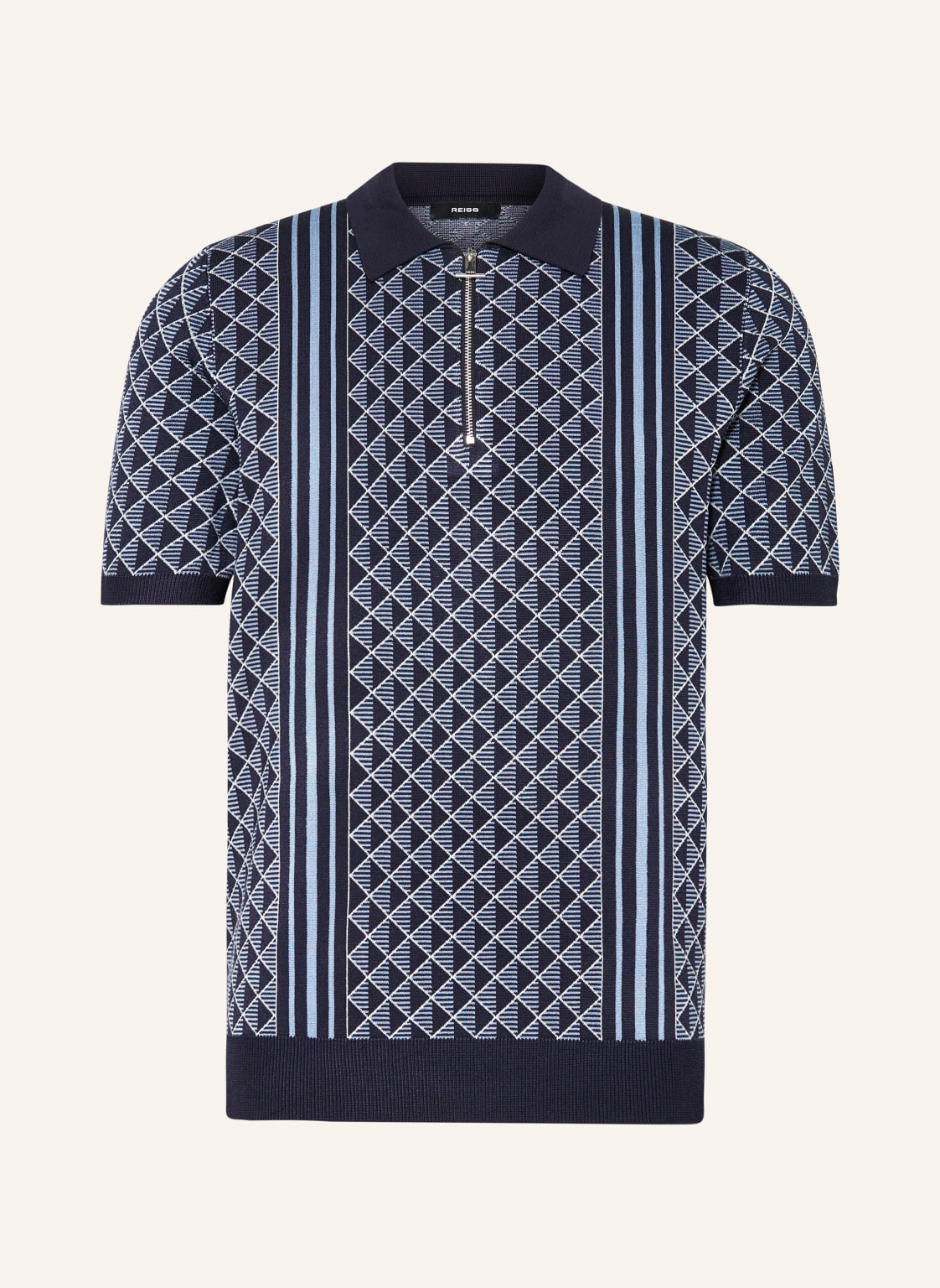 Reiss Strick-Poloshirt Sanderson blau von REISS