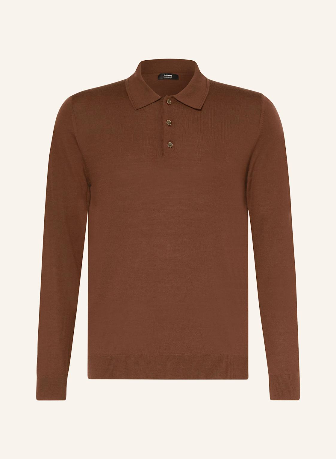 Reiss Strick-Poloshirt Trafford Aus Merinowolle braun von REISS