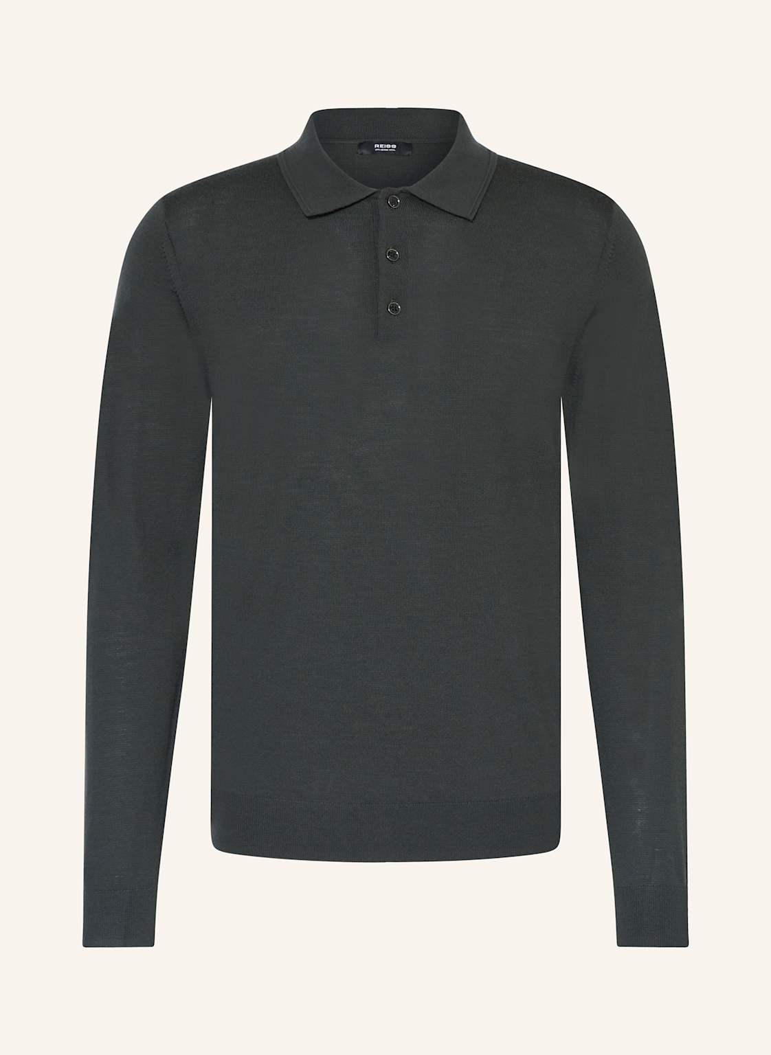 Reiss Strick-Poloshirt Trafford Aus Merinowolle gruen von REISS