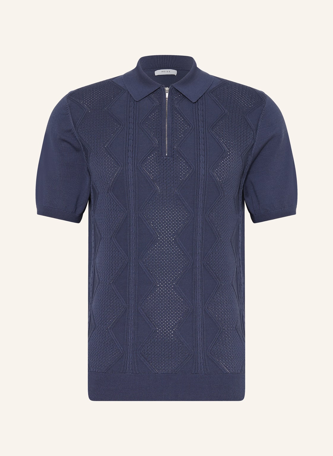 Reiss Strick-Poloshirt Tropic blau von REISS