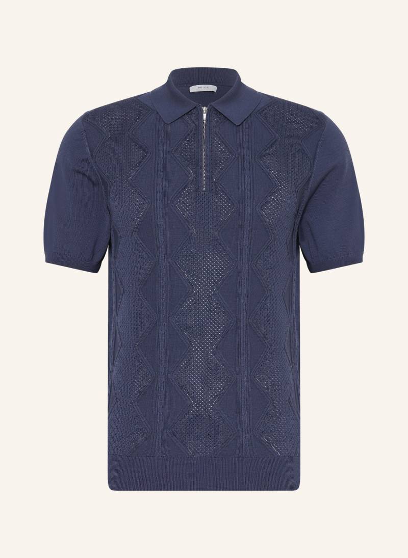 Reiss Strick-Poloshirt Tropic blau von REISS