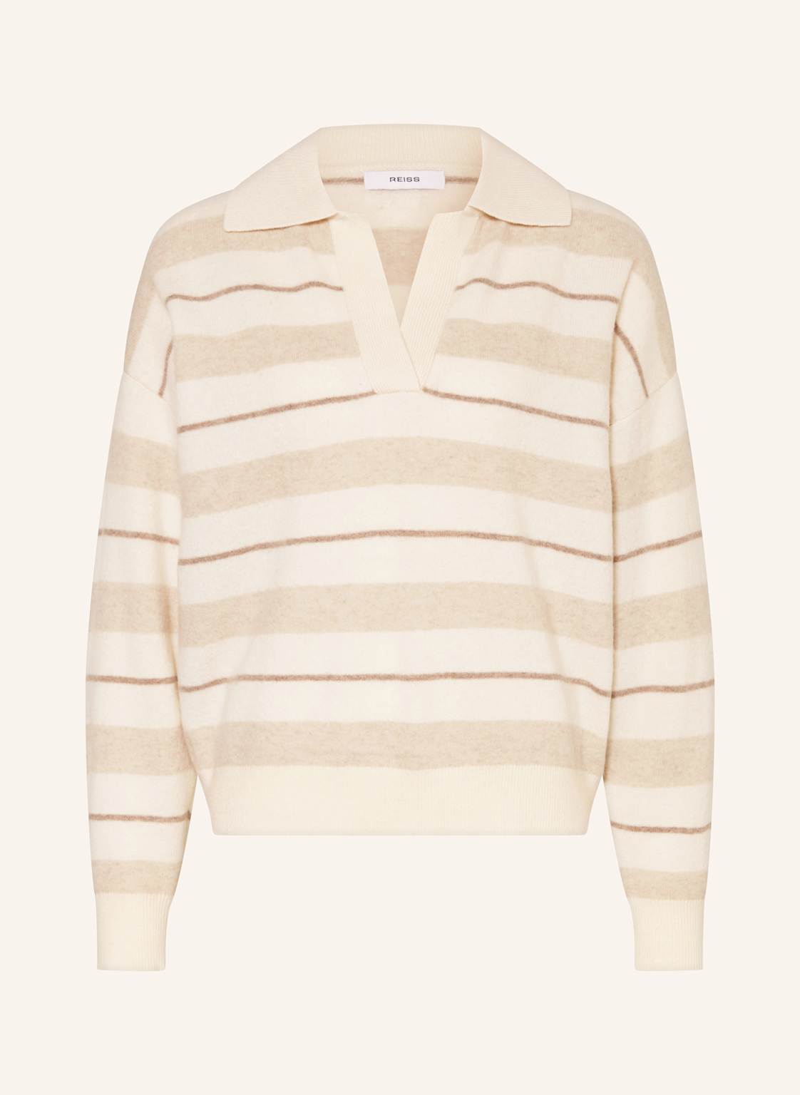 Reiss Strick-Poloshirt beige Reiss Strick-Poloshirt beige von REISS