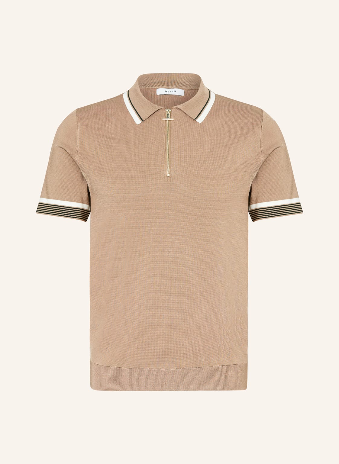 Reiss Strick-Poloshirt beige von REISS